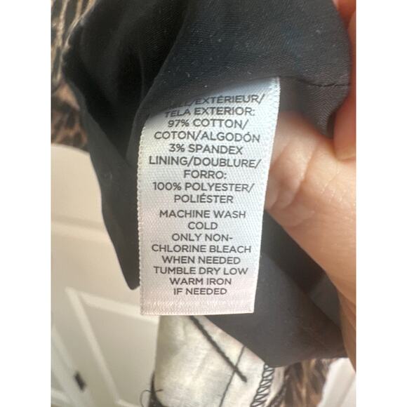 Loft Tan and Black Leopard Animal Print Sleeveless Business Mini Dress - Picture 3 of 6